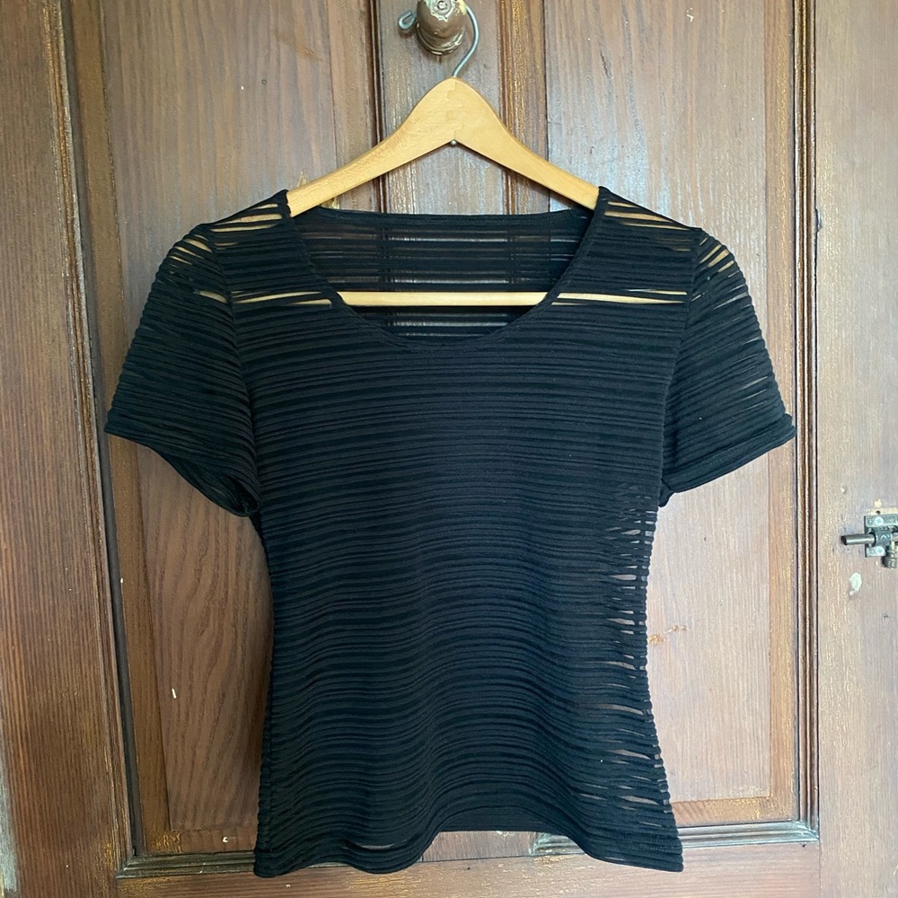 Vintage sheer stripe baby tee